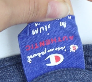 Champion Men's Blue Logo Sweatshirt - Medium