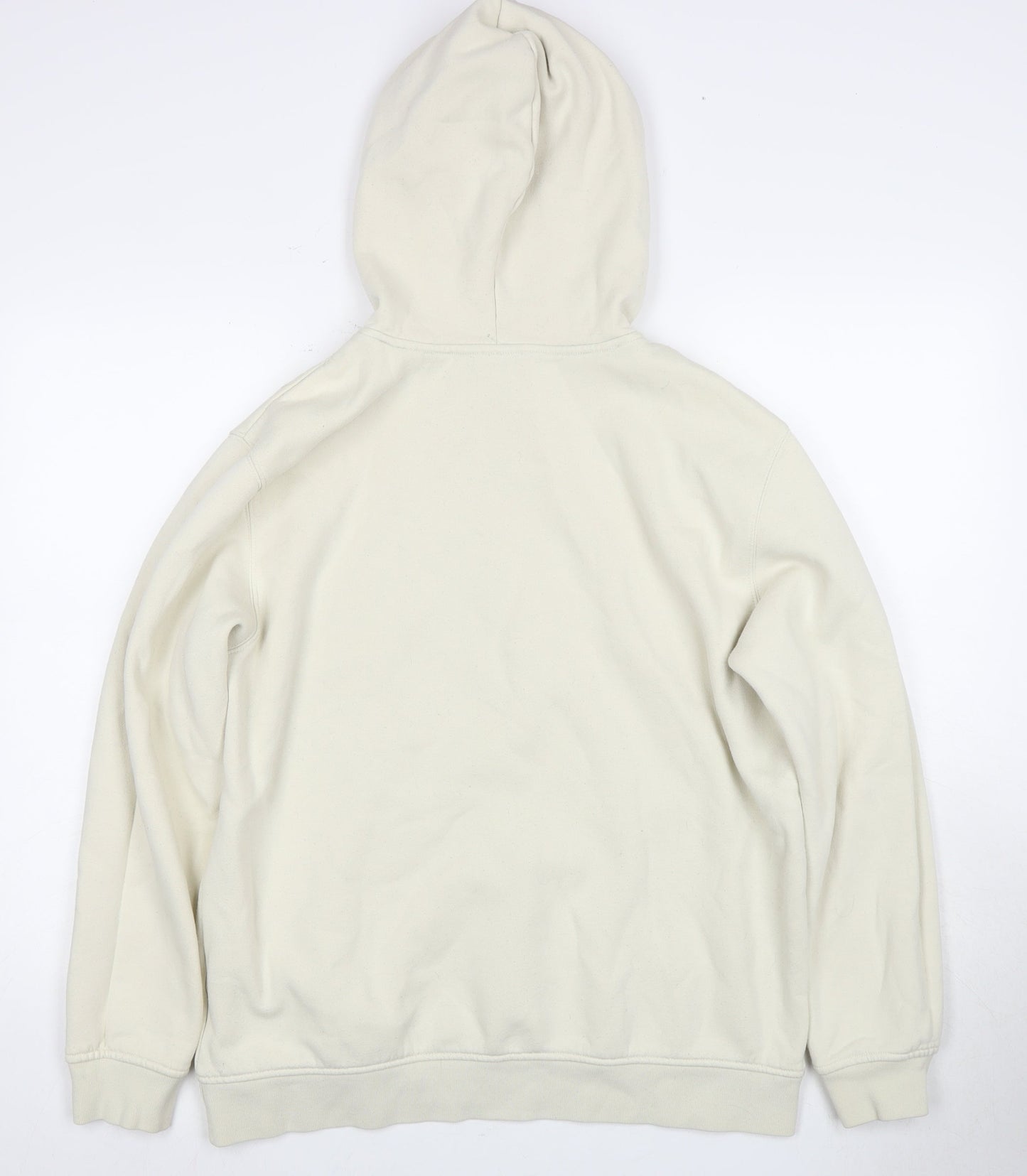 Adidas Men’s Ivory Logo Hoodie Size L Pullover Fleece