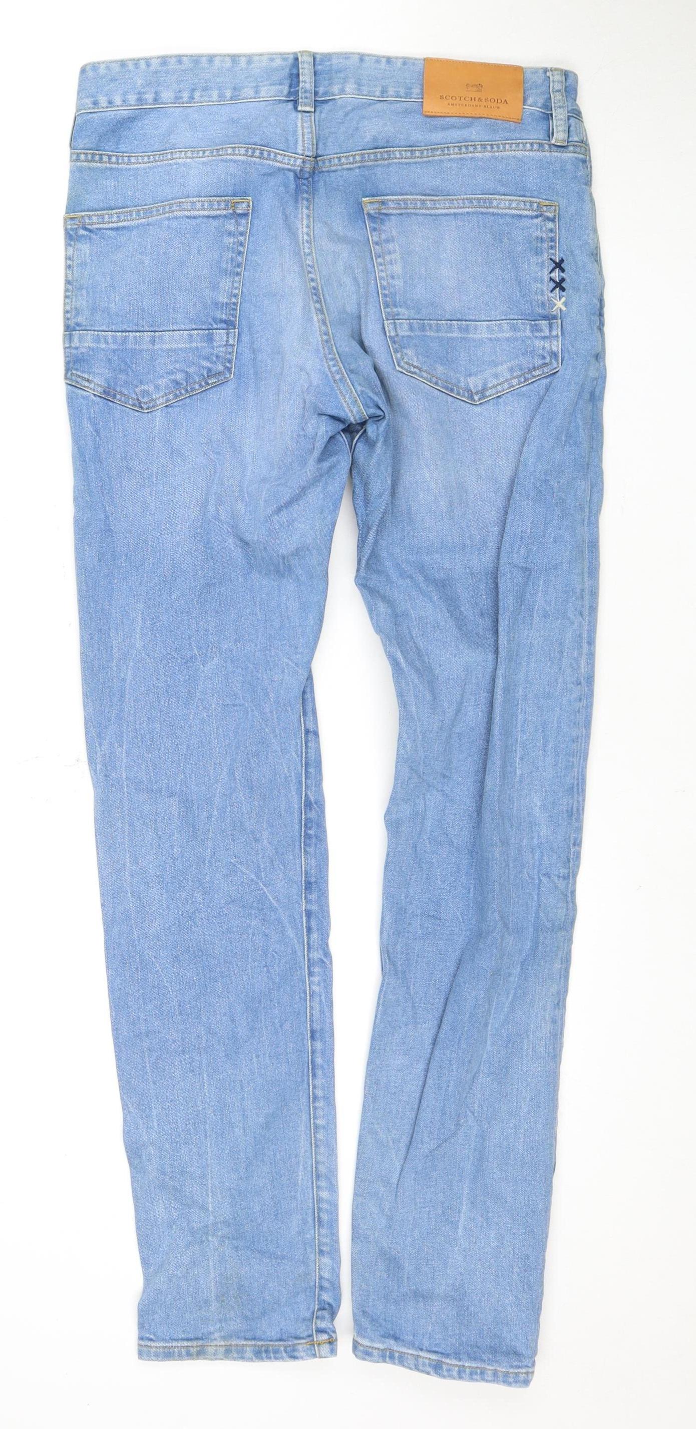 Scotch & Soda Men's Blue Straight Jeans, Size 31