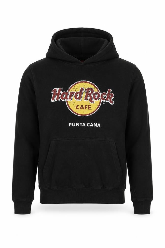 Mens UK S Regular Hard Rock Cafe Black Pullover Hoodie
