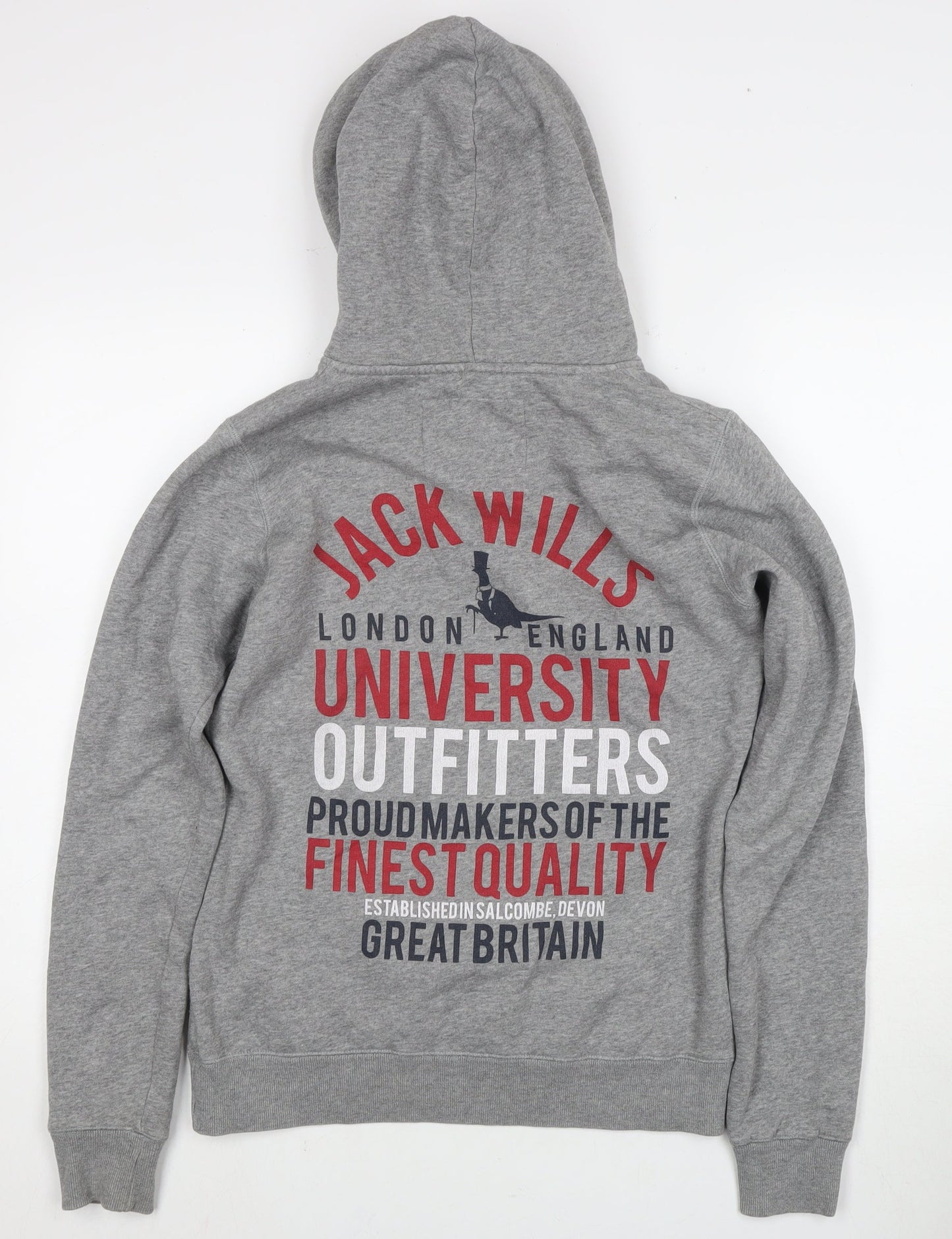 Jack Wills Grey Hoodie Unisex Size 10 Pullover Casual