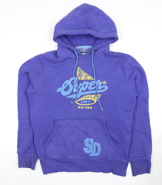 Superdry Unisex Purple Hoodie M Pullover Casual Logo