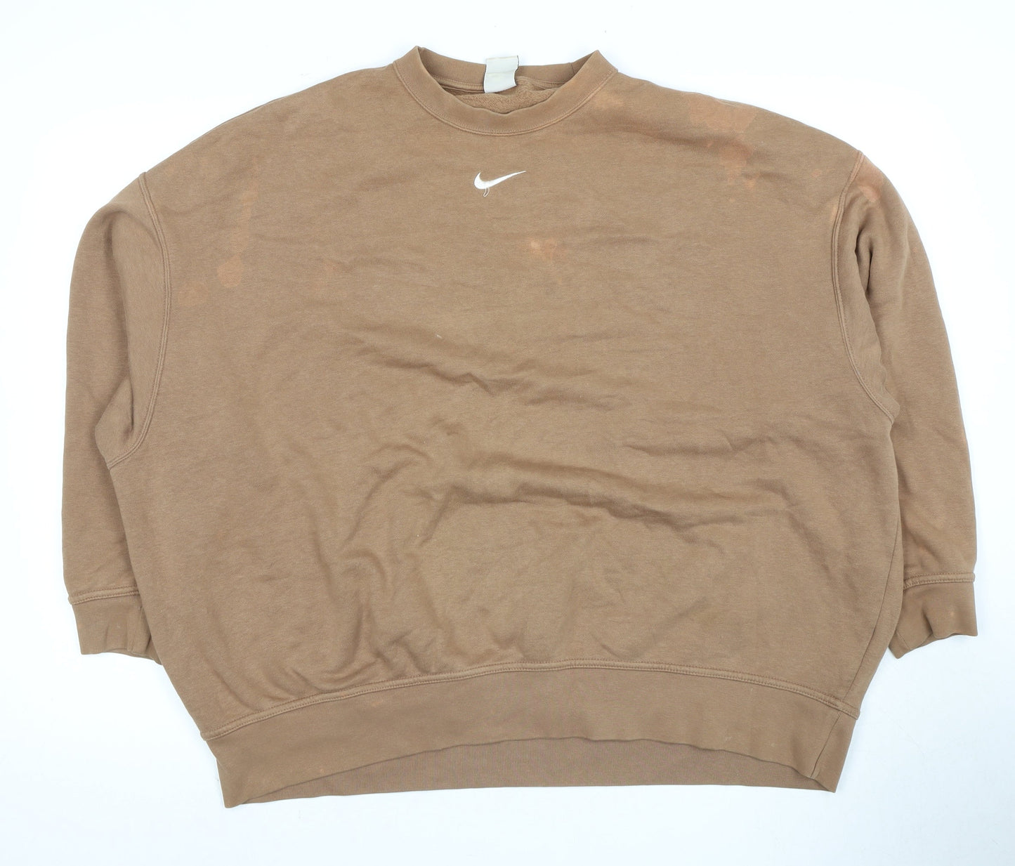 Nike Men's Brown Sweatshirt M Logo Crew Neck