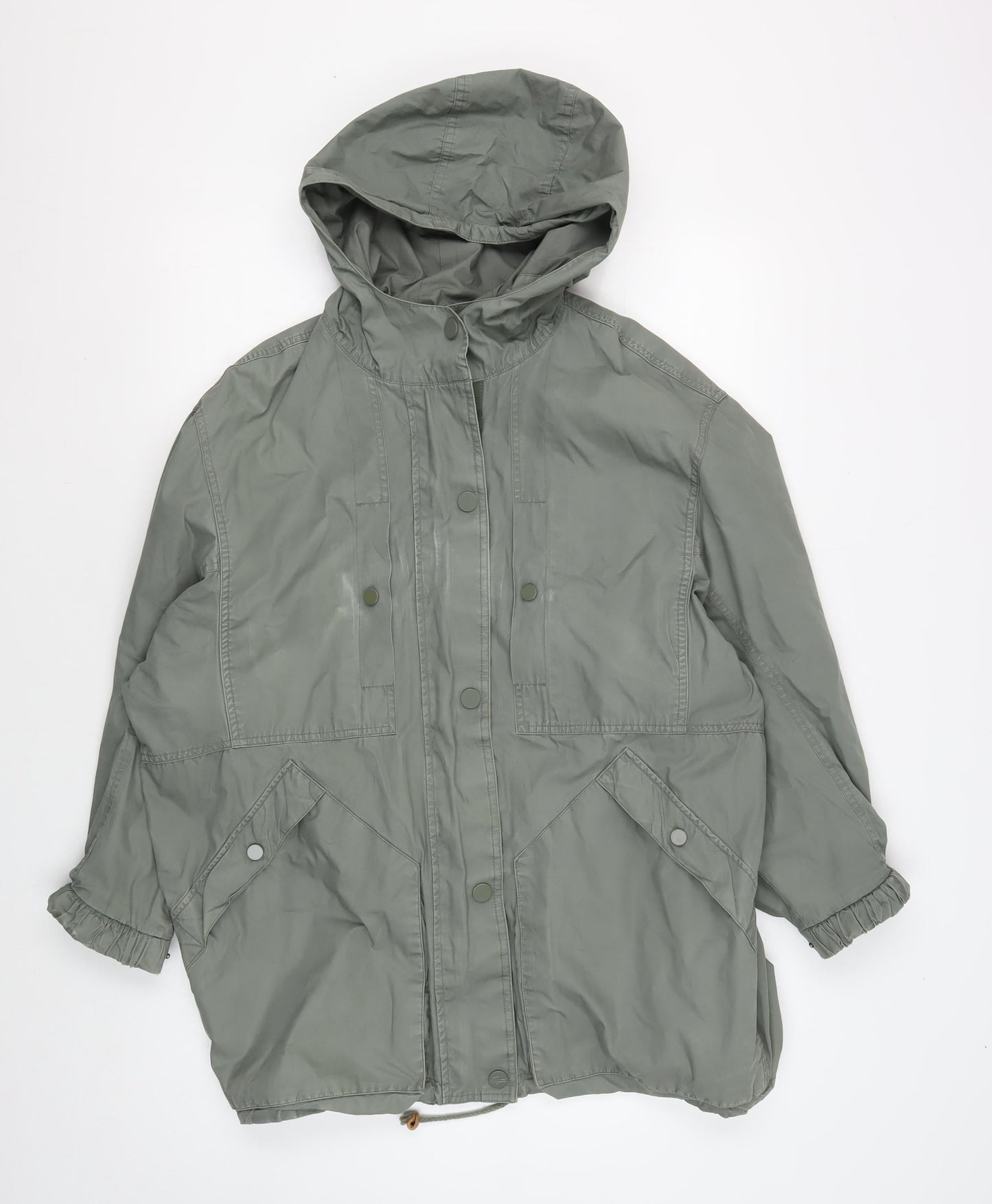 Lacoste Women's Green Hooded Parka Jacket Size S Casual