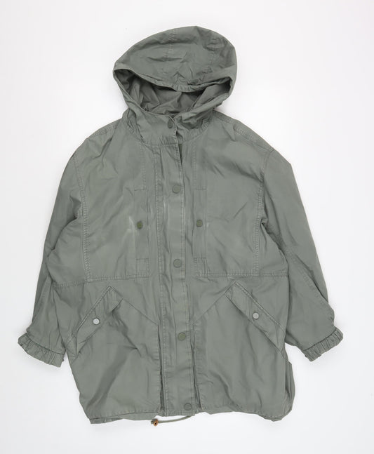 Lacoste Women's Green Hooded Parka Jacket Size S Casual