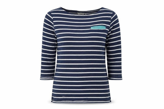 Womens UK Size 10 FatFace Blue Cotton T-Shirt