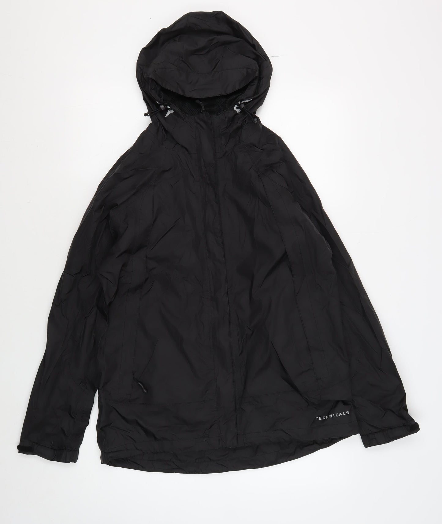 Technicals Women's Black Regular Fit Hooded Jacket