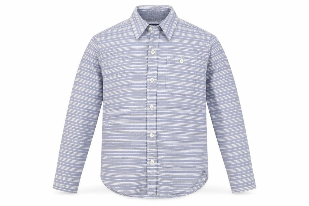 GapKids Boys Blue Striped Button-Up Shirt 8-9 Years