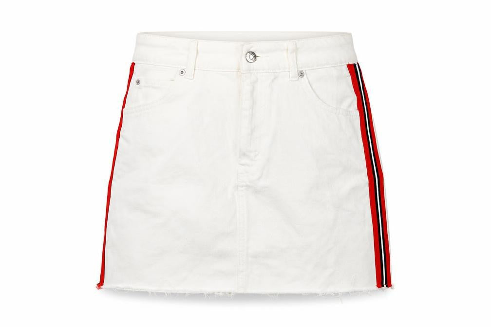 Topshop Women’s White 10 Straight Short Skirt with Pockets