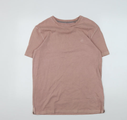 FatFace Men's Pink Cotton Crew Neck T-Shirt M
