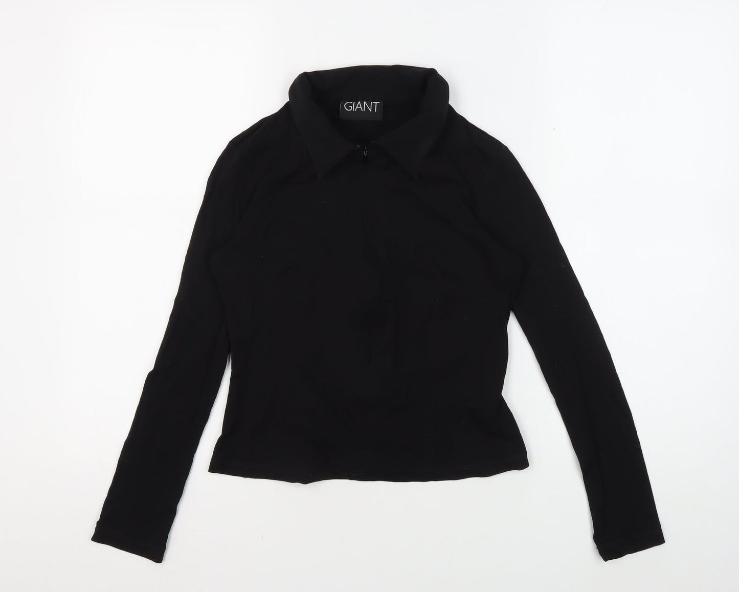 Giant Women's Black Collared Long Sleeve Top M