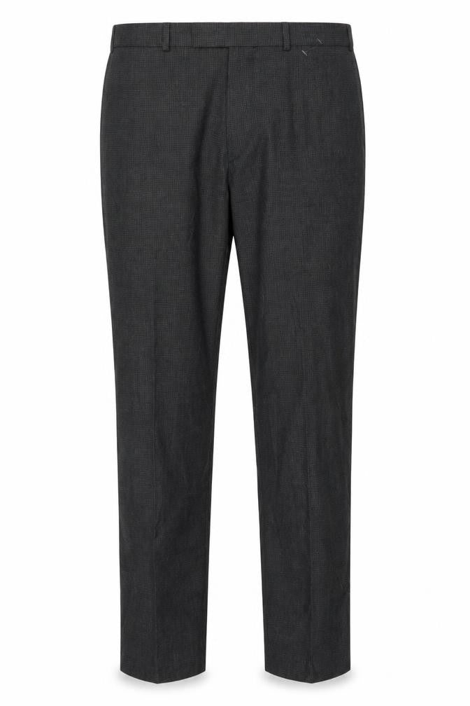 Marks and Spencer Men's Grey Wool Check Trousers, Size 36