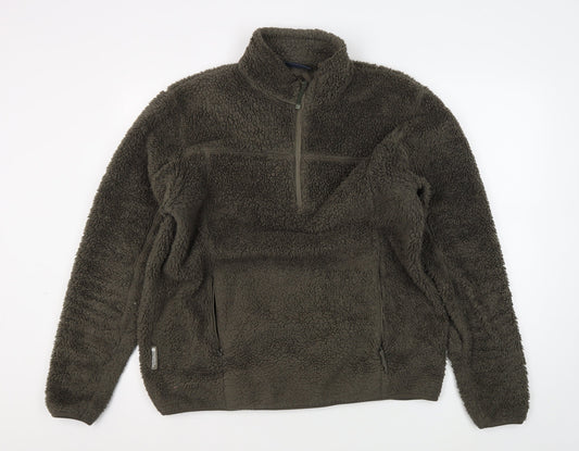 Mountain Warehouse Men’s Green Fleece L Hooded Sweatshirt