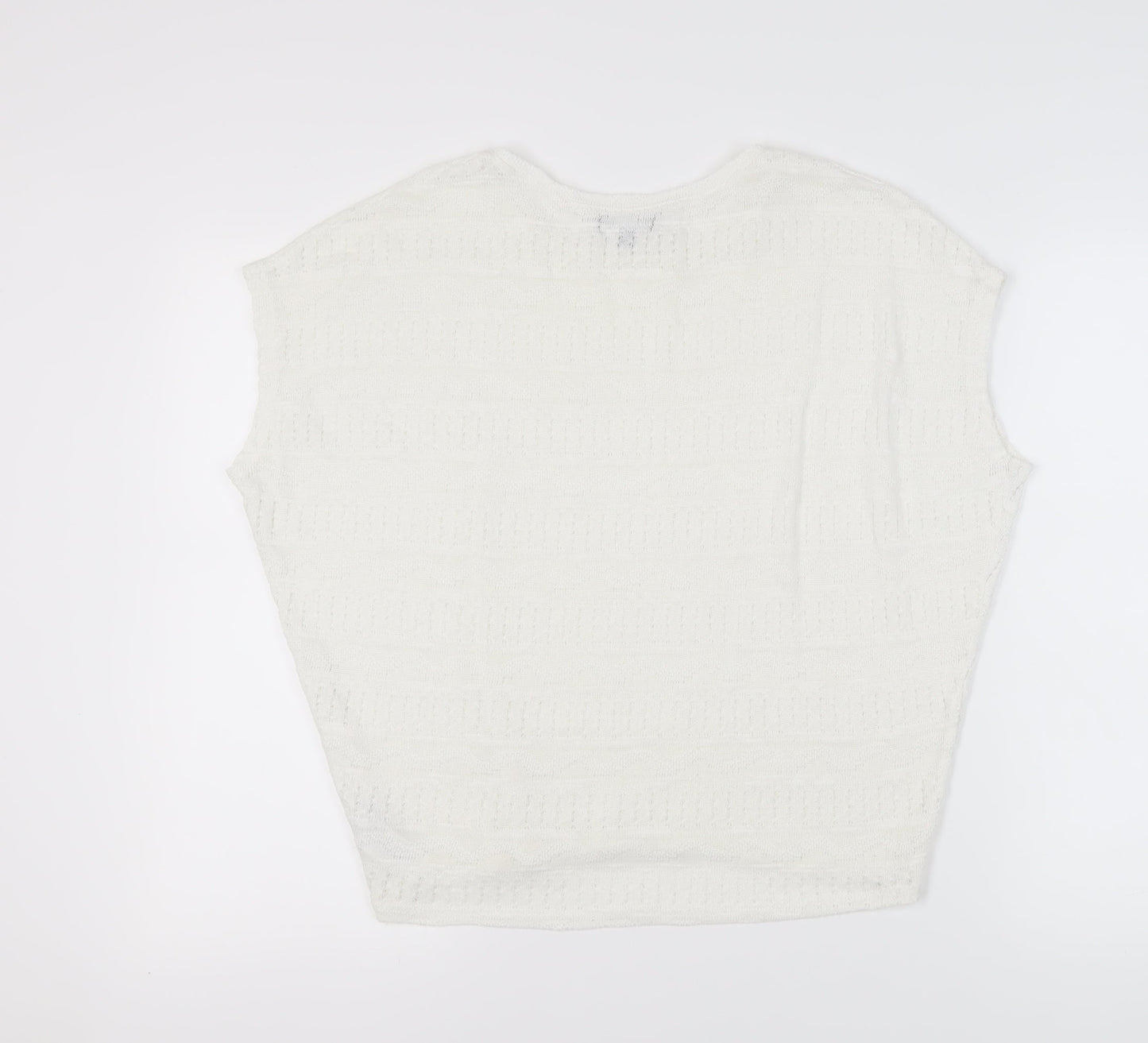 New Look Women's White Knit Top Size 10