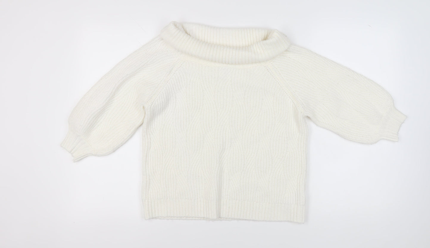 Miss Selfridge Women's Ivory Cable-Knit Pullover Jumper, Size 12