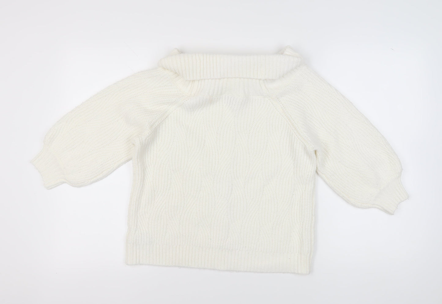 Miss Selfridge Women's Ivory Cable-Knit Pullover Jumper, Size 12