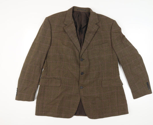 Gieves & Hawkes Men's Brown Check Blazer 46R
