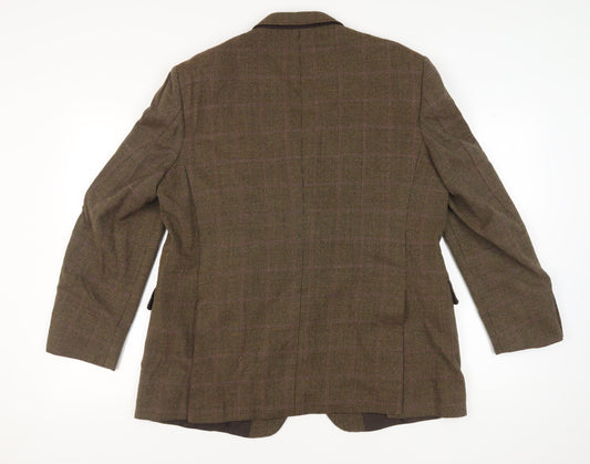 Gieves & Hawkes Men's Brown Check Blazer 46R