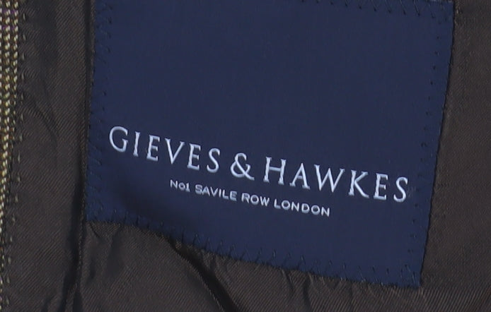 Gieves & Hawkes Men's Brown Check Blazer 46R