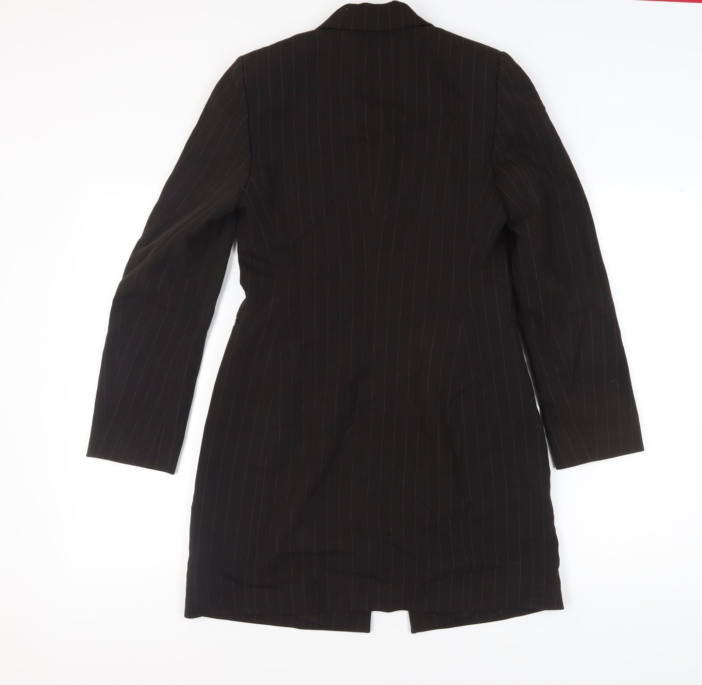 Planet Women's Black Long Pinstripe Suit Jacket - Size 8