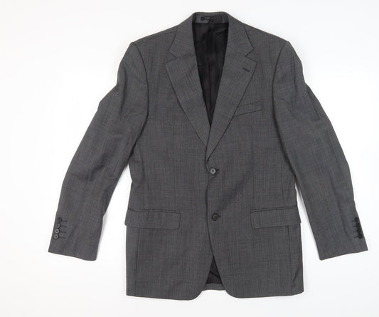 Zara Man Grey Check Wool Suit Jacket 38