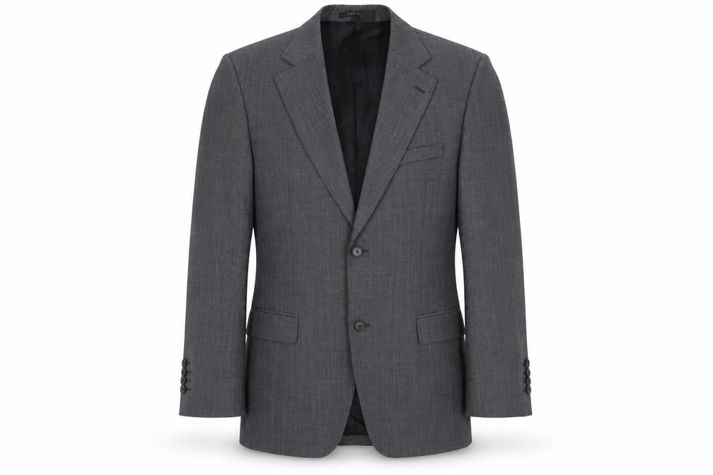 Front view of Zara Man Grey Check Wool Suit Jacket 38