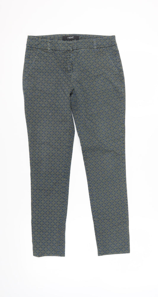 Next Women's Multicoloured Geometric Crop Trousers Size 6