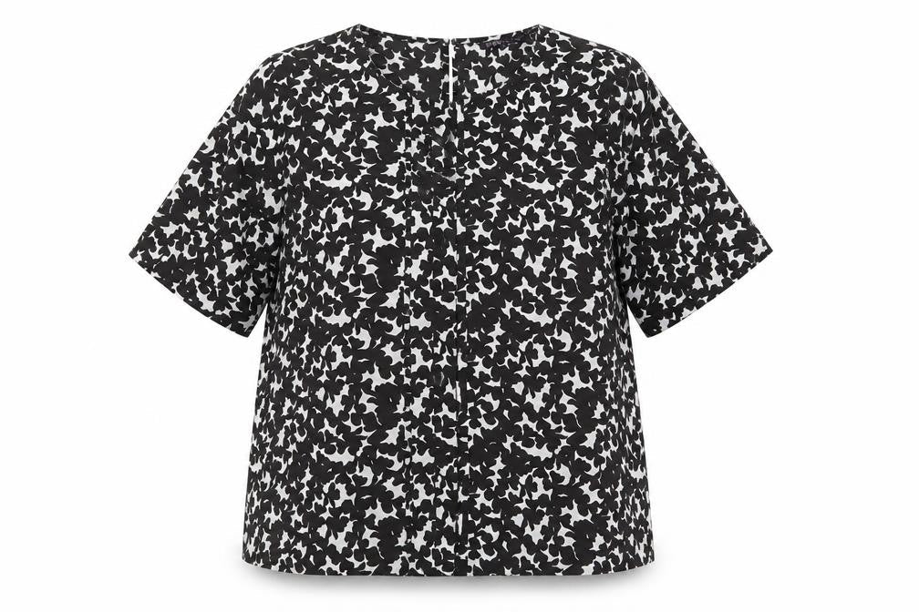 Marks and Spencer Women's Black Animal Print Top, Size 14