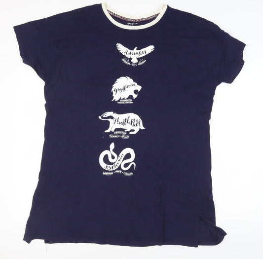 Harry Potter Women's Blue Graphic Nightshirt - Size L