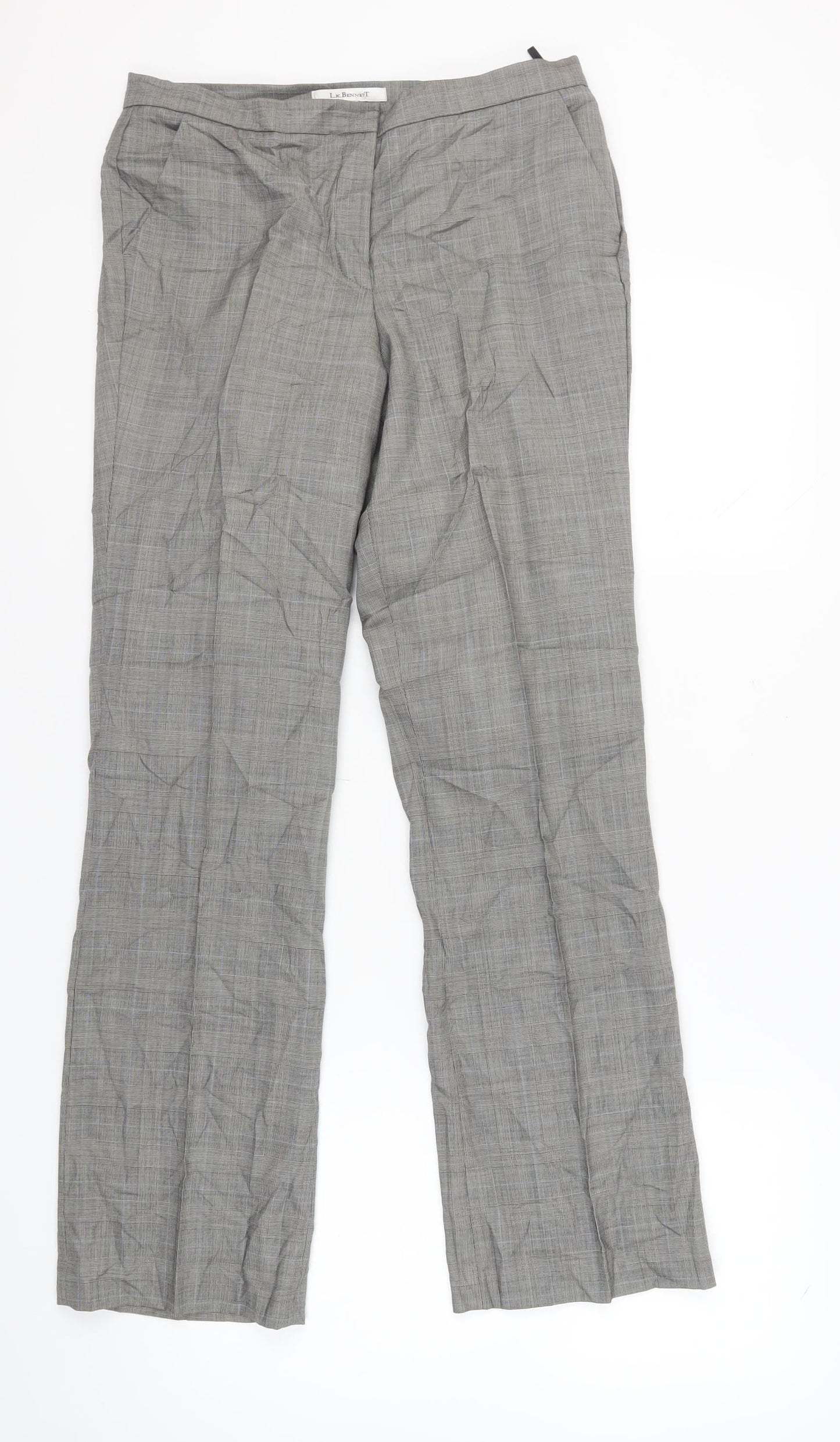 L.K. Bennett Women's Grey Check Dress Pants Size 10