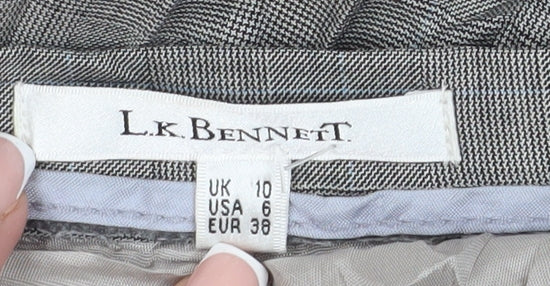 L.K. Bennett Women's Grey Check Dress Pants Size 10
