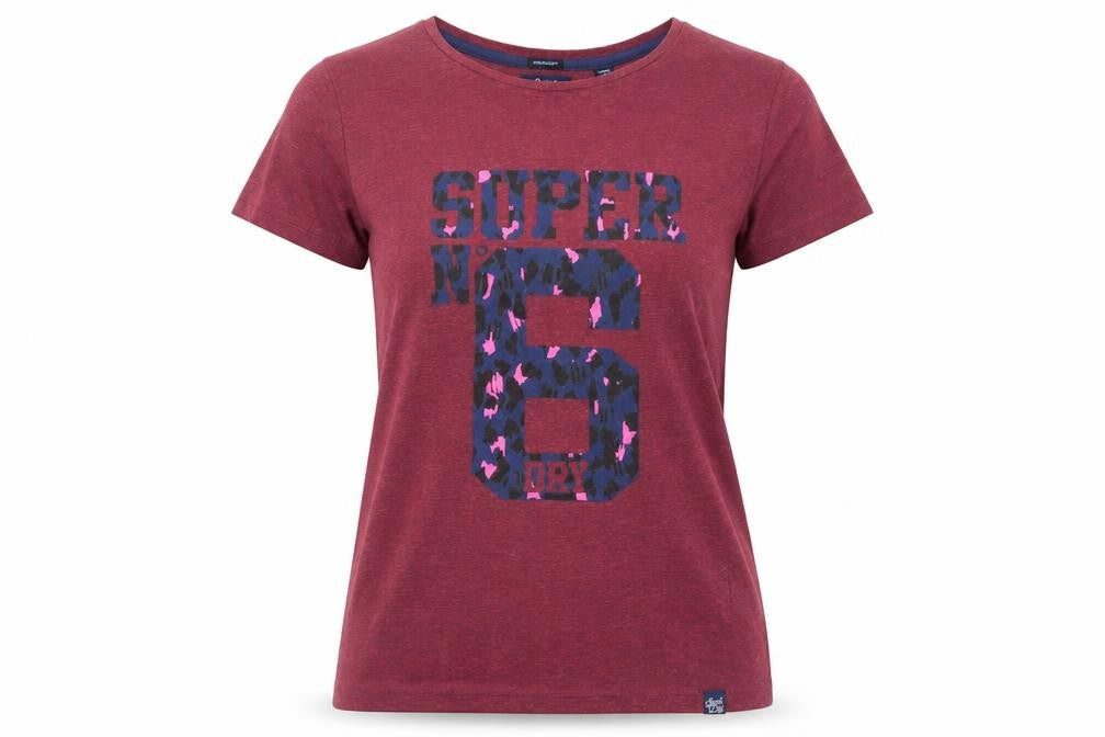 Womens UK Size XS Superdry Red Linen Blend T-Shirt