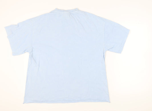 Reclaimed Vintage Blue Cotton Unisex T-Shirt XS