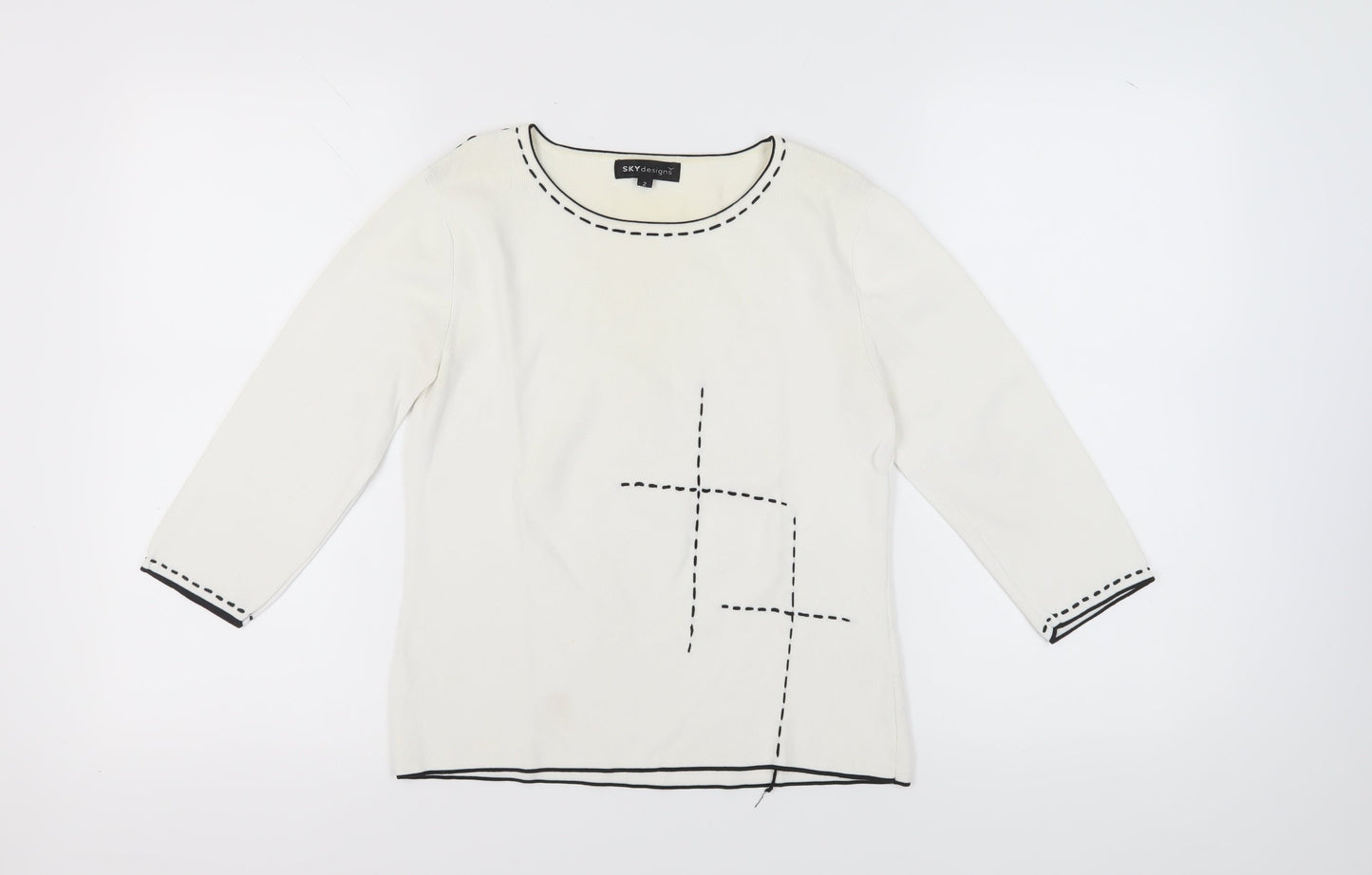 SKY designs Women's Ivory Pullover Jumper, Size 2XS