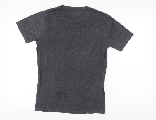 Crosshatch Men's Grey Graphic T-Shirt S