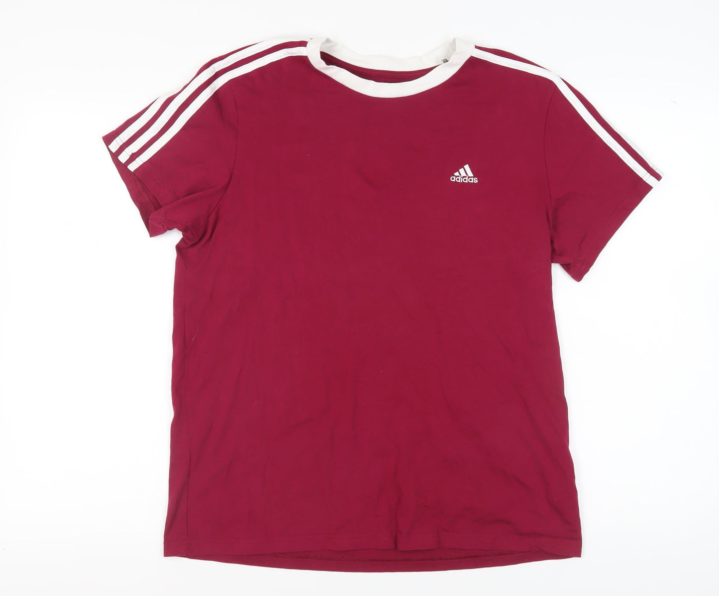 Adidas Men’s Red T-Shirt Medium, Crew Neck, Logo Accent