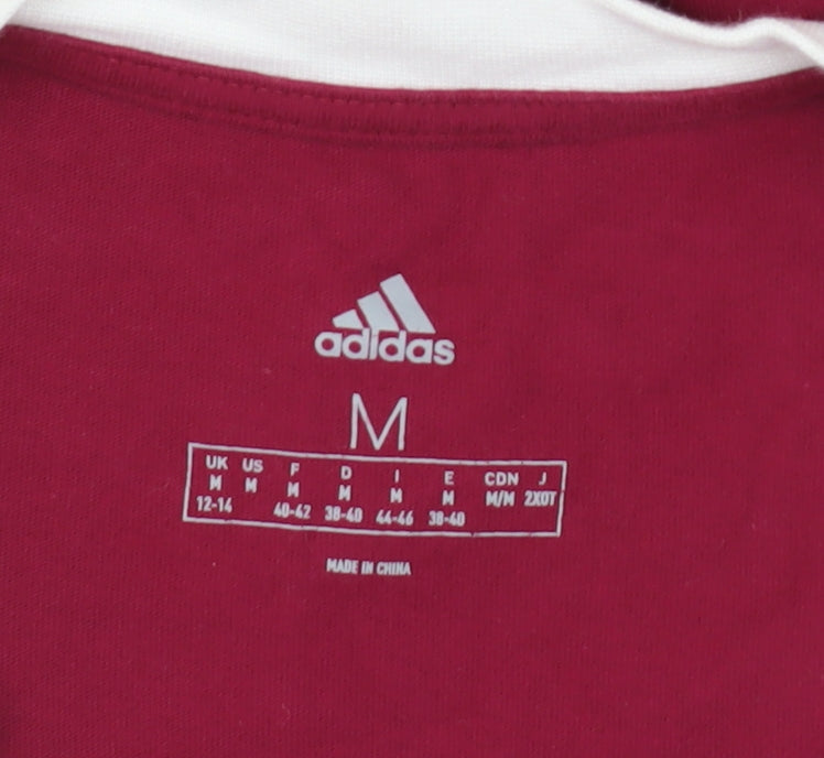Adidas Men’s Red T-Shirt Medium, Crew Neck, Logo Accent