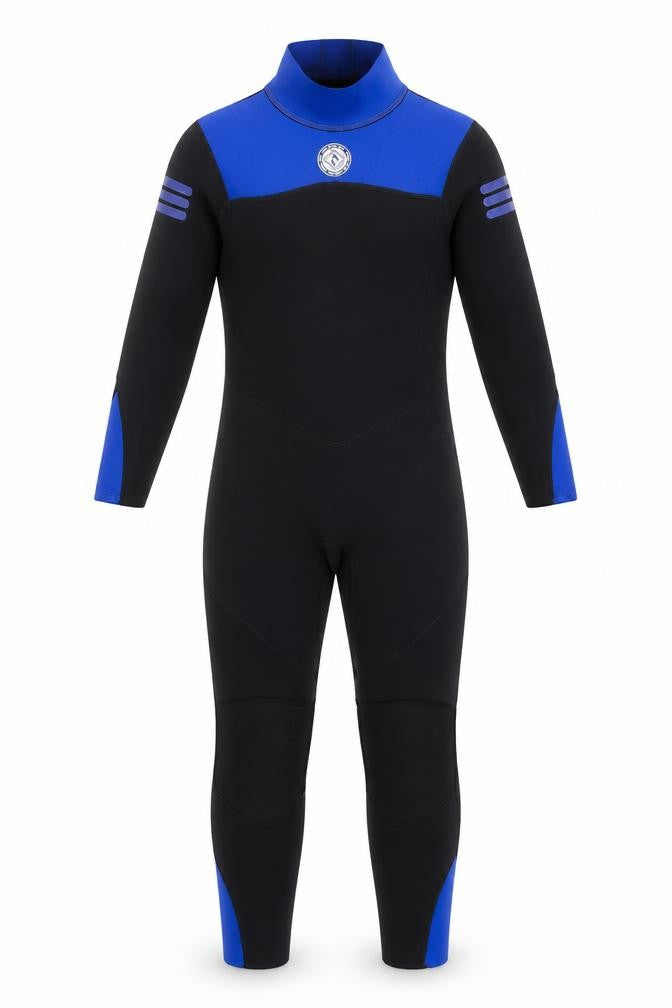 twobarefeet Boys Black/Blue Wetsuit - Size L, Quick Dry