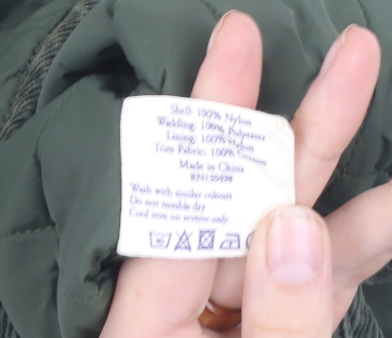 Jack Wills Women's Green Quilted Jacket S