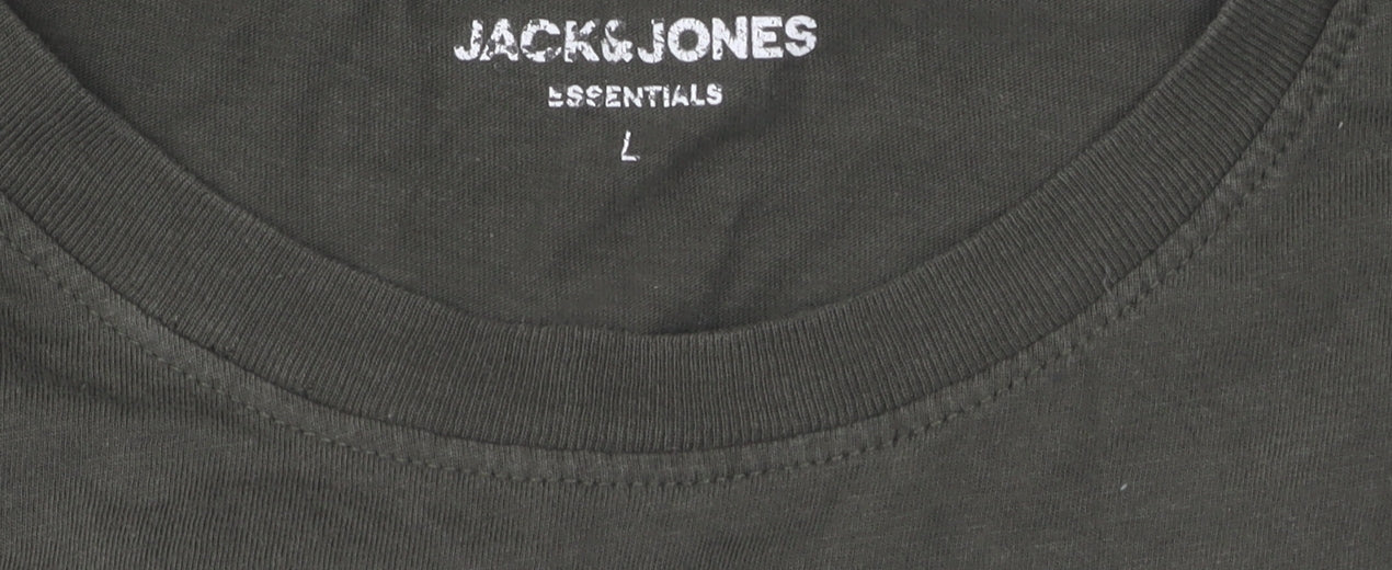 Jack & Jones Men's L Colourblock T-Shirt in Green, White, Black