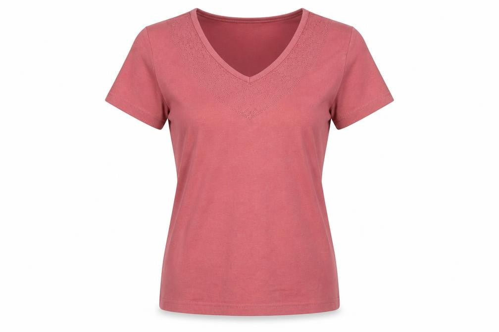 Womens UK Size 10-12 EWM Red 100% Cotton T-Shirt