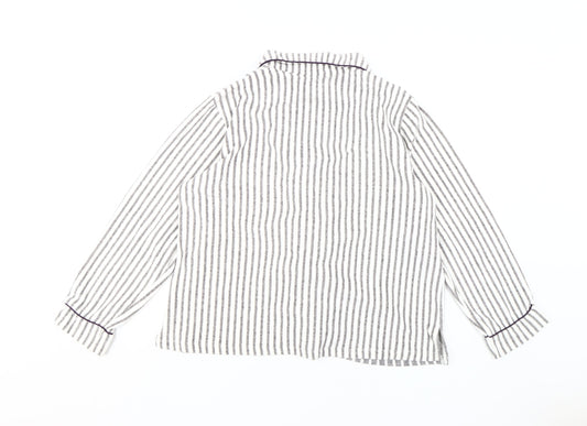 DKNY Women's Grey Striped Pyjama Top, Size L