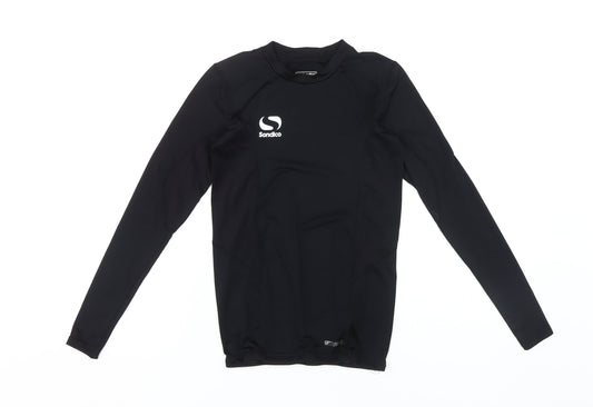 Sondico Boys' Black Football T-Shirt Long Sleeve 13 Years