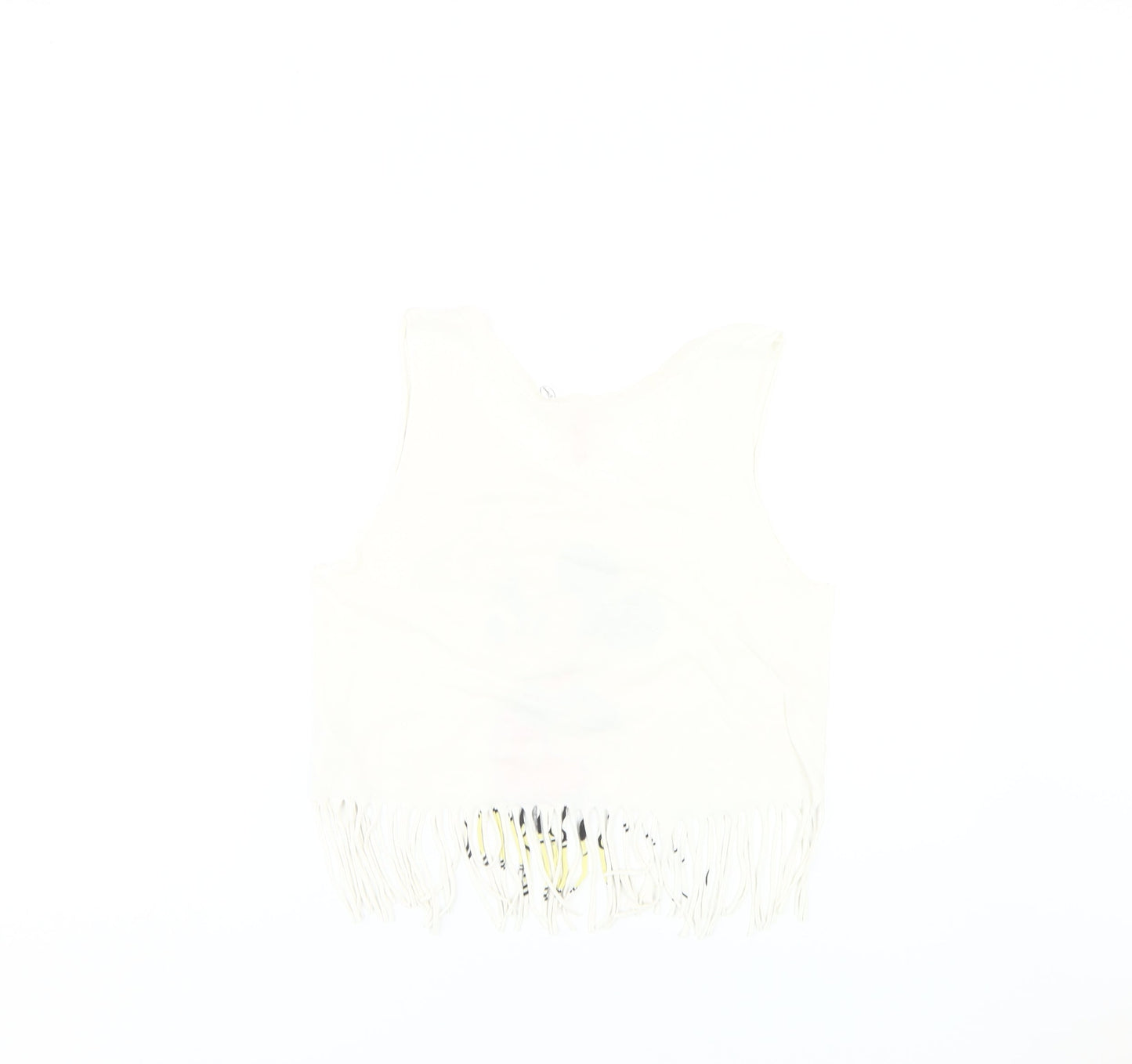 Disney Women's White Sleeveless Mickey Crop Tank