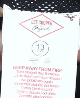 Lee Cooper Boys Black Windbreaker Jacket 13 Years