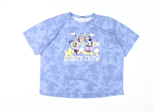 Disney Blue Crew Neck T-Shirt Unisex Adults Size 20