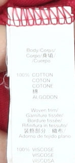 Gap Women's Red Long Sleeve V-Neck T-Shirt Size S