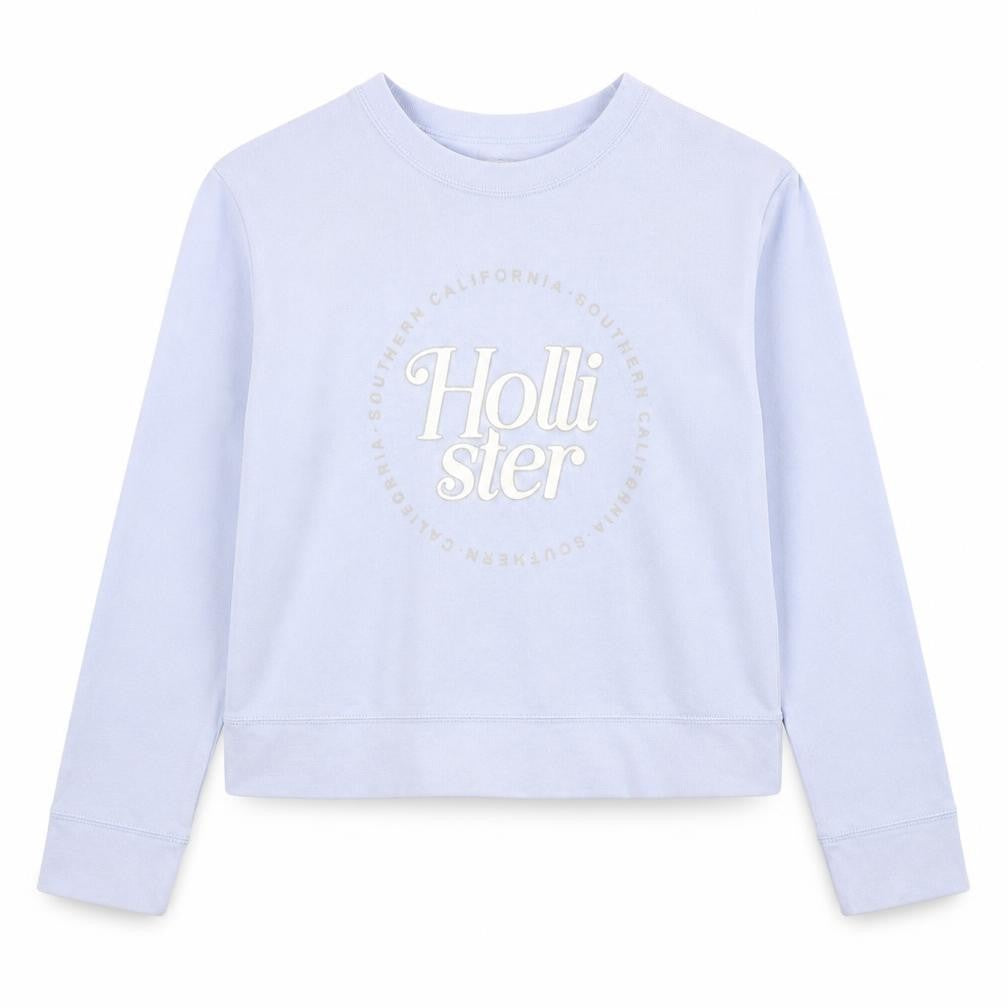 Womens UK XS Regular Hollister Blue Pullover Sweatshirt