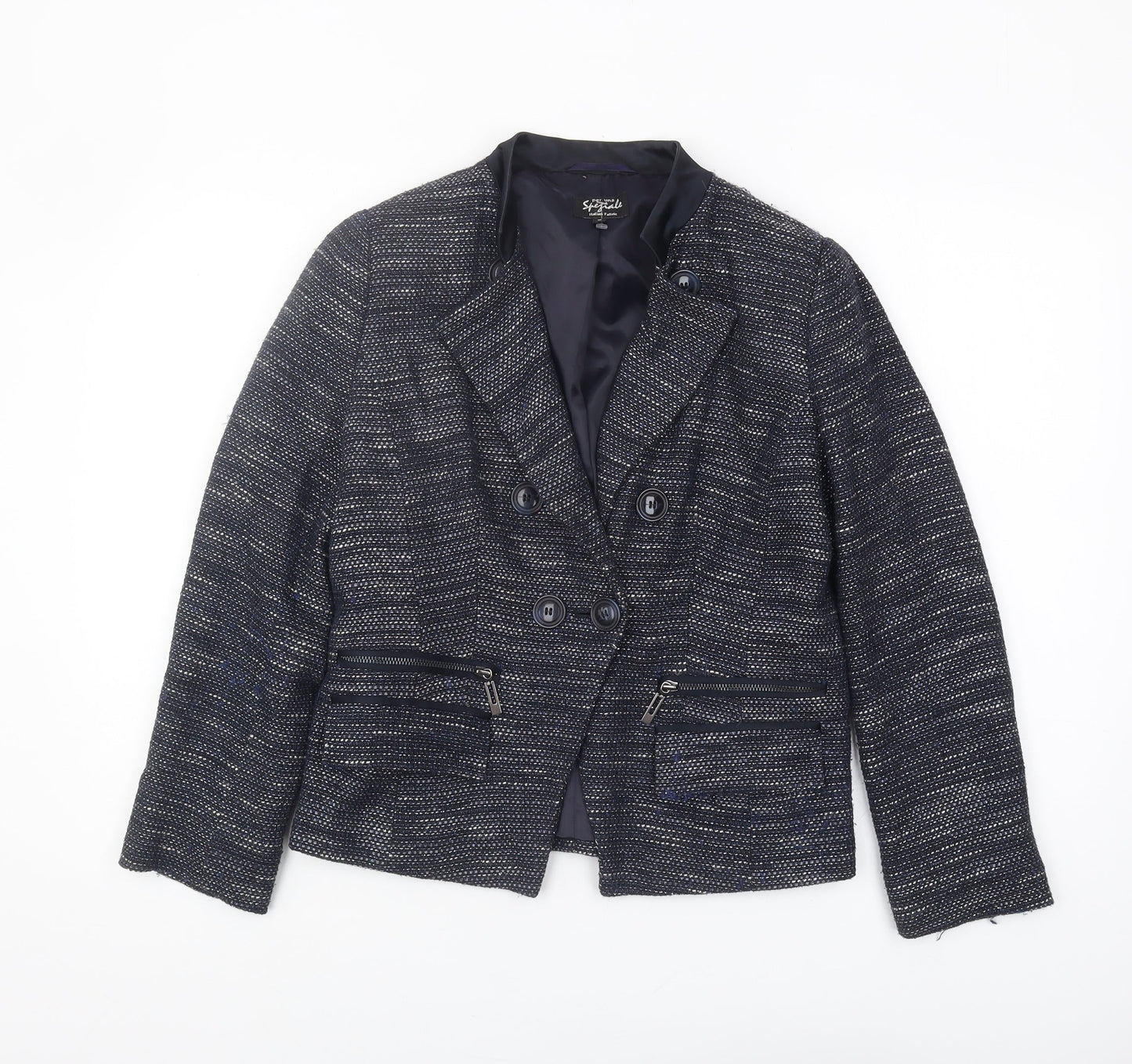Marks and Spencer Women’s Blue Tweed Blazer Size 12