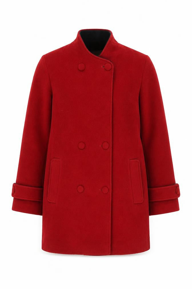 EWM Women's Red Pea Coat Size 12 - Classic Style